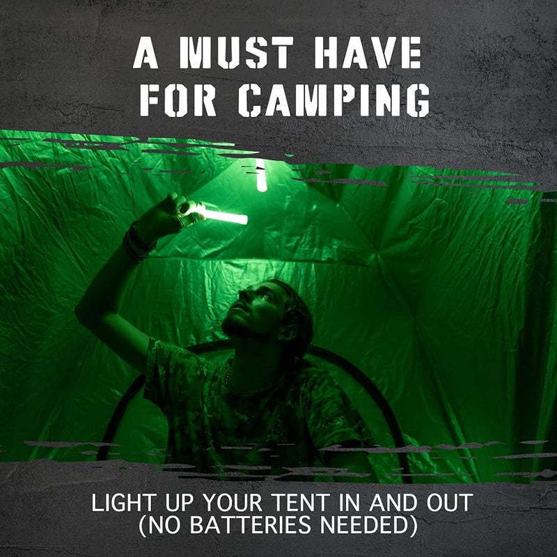 Glow Mind Green Emergency Glow Sticks - Ultra Bright Long Lasting Industrial Grade Glowsticks for Survival Gear, Camping Lights, Power Outages and Military - Image 4