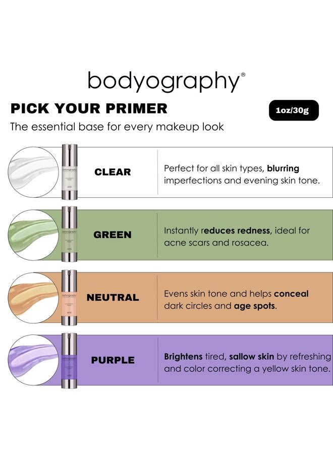 BODYOGRAPHY - Foundation Primer (Green): Flawless Anti-Aging Salon Makeup Primer w/Vitamin E, A, Jojoba, Grapeseed Oil | Control Shine | Gluten-Free, Cruelty-Free, 1 oz. - Image 2