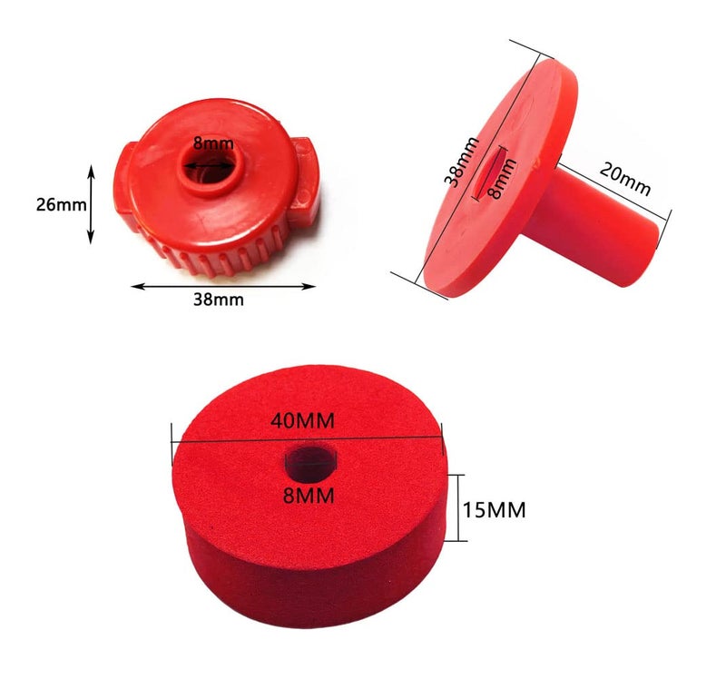 Jiayouy 12pcs Cymbal Hi-Hat Stands Accessory with 40mm Cymbal Washer Cushions Cymbal Sleeves Quick-Set Cymbal Nut (Red) - Image 3