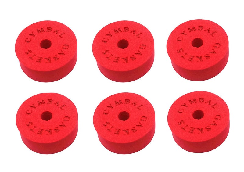 Jiayouy 12pcs Cymbal Hi-Hat Stands Accessory with 40mm Cymbal Washer Cushions Cymbal Sleeves Quick-Set Cymbal Nut (Red) - Image 2
