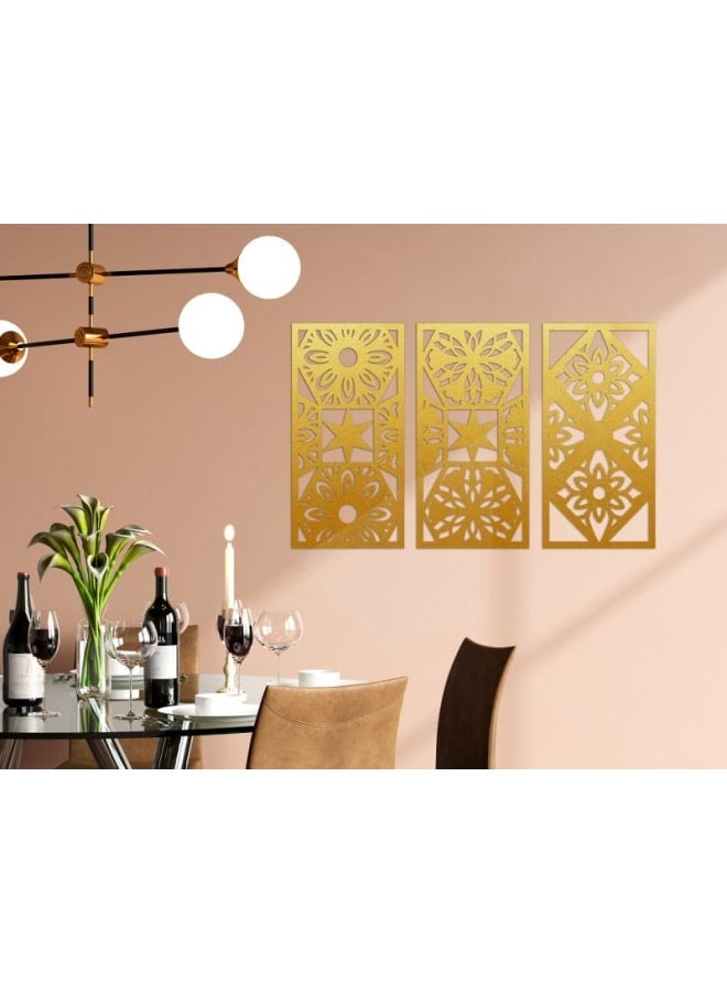 Home Gallery Floral Star Geometric Wood Wall Art Set - Image 3