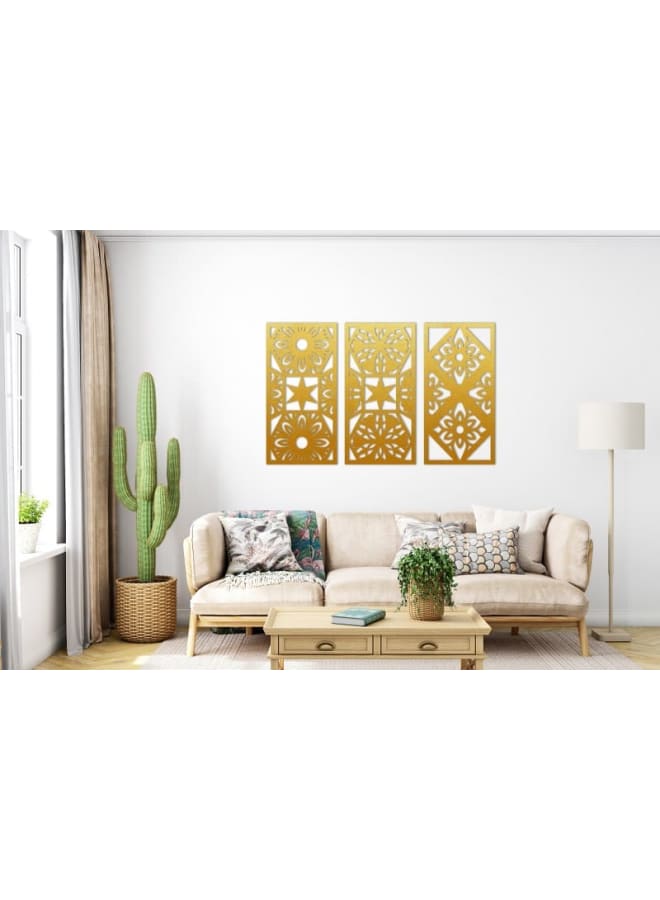 Home Gallery Floral Star Geometric Wood Wall Art Set - Image 2