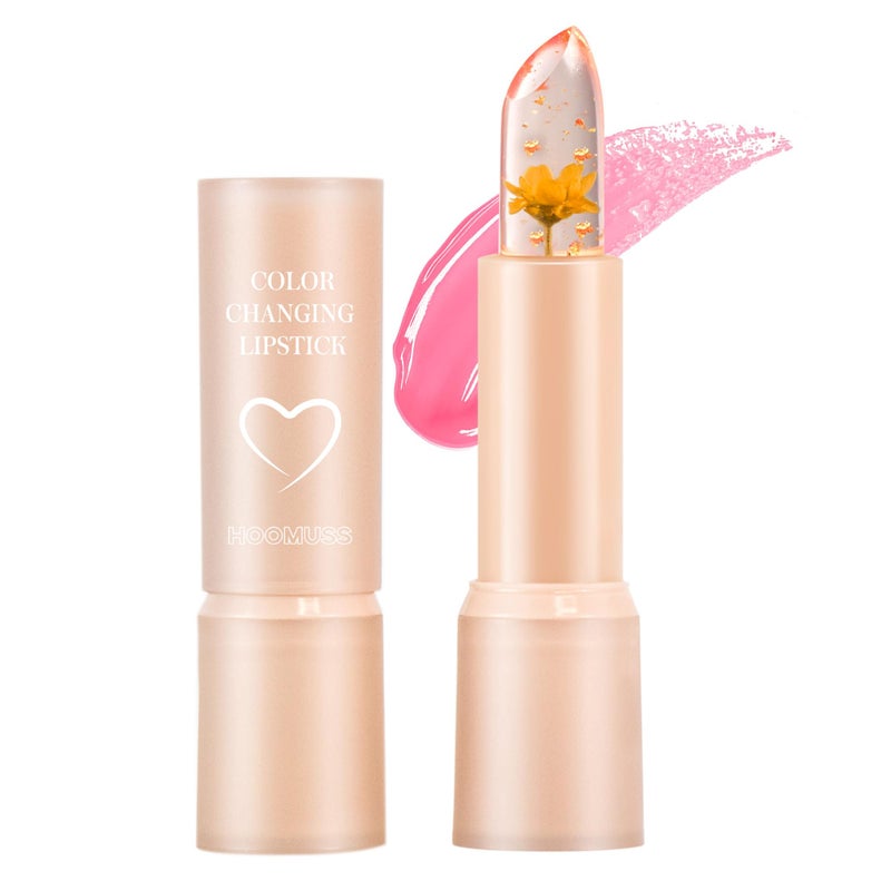 HOOMUSS Flower Lip Balm  Color Changing Lipstick Jelly Lip Stain for Perfect Pink Shade Unique pH Lip Balm for Your Lips Clean  Vegan Flower Balm Yellow Flower