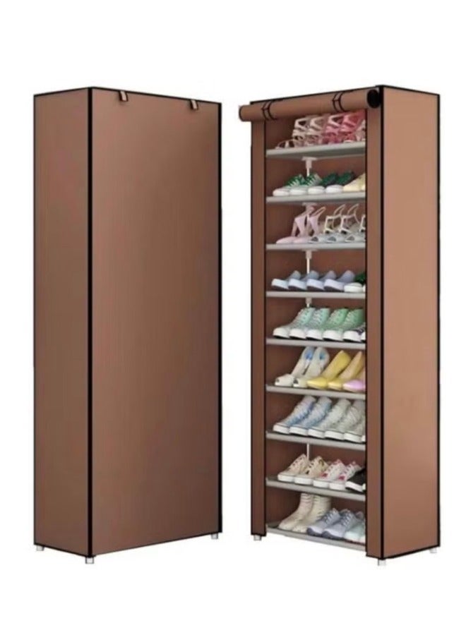 Generic Multi-layer shoe cabinet with stylish fabric cover for storing and organizing shoes  - Image 1