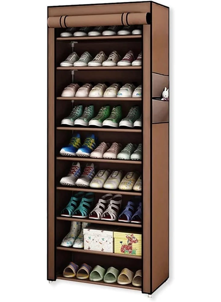 خزانة أحذية متعددة الطبقات مع غطاء قماشي أنيق لتخزين وتنظيم الأحذية - Image 4