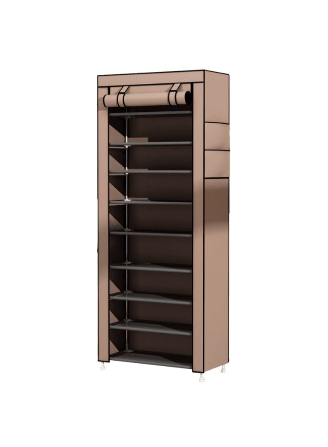 خزانة أحذية متعددة الطبقات مع غطاء قماشي أنيق لتخزين وتنظيم الأحذية - Image 2