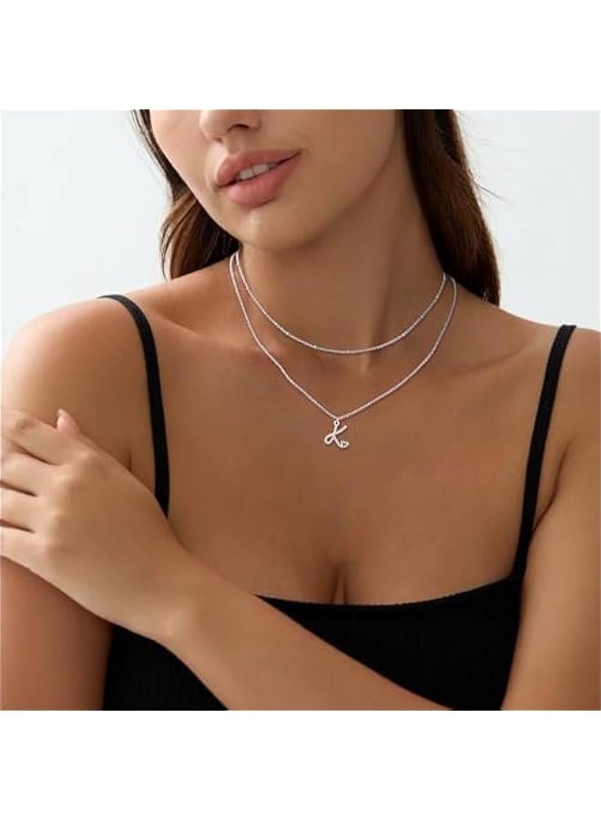 Mothers day Gifts from mom,Graduation gifts-Initial Necklaces for Women 14K Gold/Sliver A-Z Letter Heart Choker Letter Necklace Gold Trendy Dainty Layered Initial Pendant Mothers day gifts for Women Girlfriend Wife - Image 3