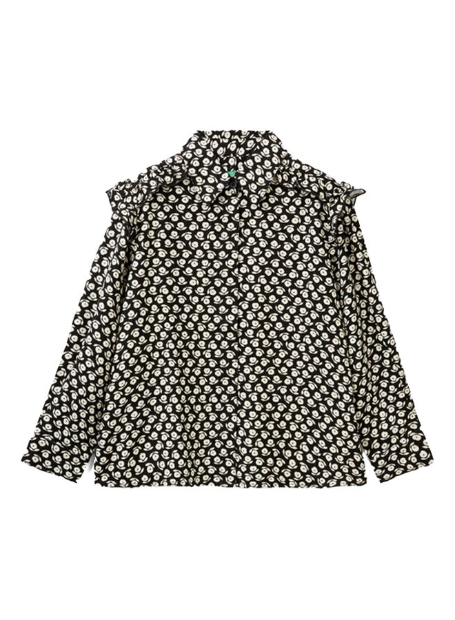 Benetton Floral Shirt With Rouches  - Image 2