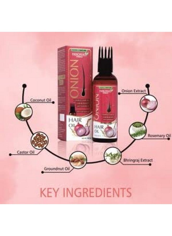 Panchvati Herbals Onion Oil With Comb Applicator- Reduces Hair Fall, 100Ml (Pack Of 2)  - Image 4