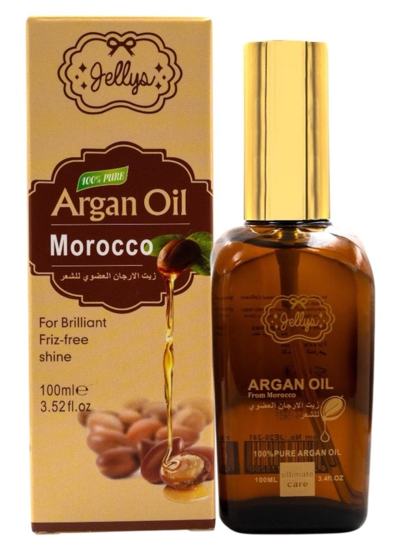 جيليز زيت الأرغان المغربي لشعر لامع خالٍ من التجعد، زيت أرغان نقي 100% - Image 1