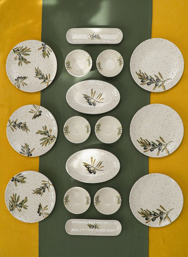 بامبوم طقم إفطار من البورسلين مكون من 16قطعة لستة أشخاص بتصميم غصن الزيتون - Image 1
