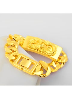 REOCLE Dragon Carved Bracelet for Men Cool Metal Bracelet with Dragon Relief & Cross Ring Chain Personalized Creative Dragon Jewelry Best Jewelry Gifts for Men  - Image 4