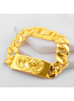 REOCLE Dragon Carved Bracelet for Men Cool Metal Bracelet with Dragon Relief & Cross Ring Chain Personalized Creative Dragon Jewelry Best Jewelry Gifts for Men  - Image 2
