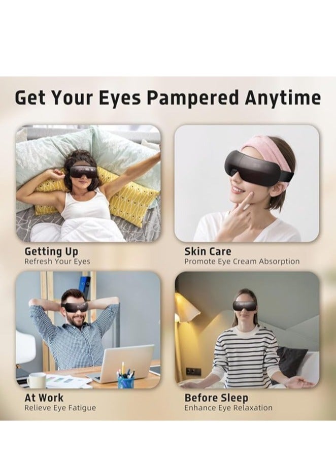 PENG GENERAL Eye Massager with Heat & Bluetooth Music, Face Massager Eye Care, Smart Eye Mask for Relax Eye, Reduce Eye Strain, Improve Sleep - Black - Image 2