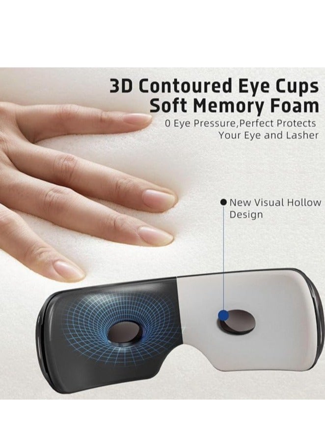 PENG GENERAL Eye Massager with Heat & Bluetooth Music, Face Massager Eye Care, Smart Eye Mask for Relax Eye, Reduce Eye Strain, Improve Sleep - Black - Image 3