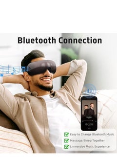 PENG GENERAL Eye Massager with Heat & Bluetooth Music, Face Massager Eye Care, Smart Eye Mask for Relax Eye, Reduce Eye Strain, Improve Sleep - Black  - Image 5