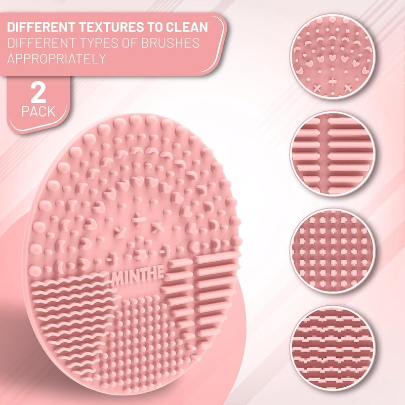 MINTHEâ„¢ Makeup Brush Cleaner Mat | 2 Pack | Silicone Make up Cleaning Pad - Image 3