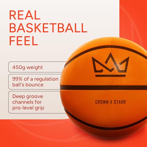Crown x Starr Silent Basketball Size 7 295 450g Quiet Basketball Dribbling Indoor Soundless Ball Deep Grooved Realistic Bounce Feel Never Compressed - Image 3