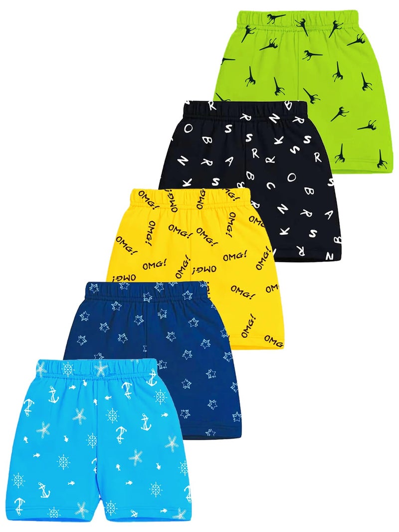 Kuchipoo Boys and Girls Unisex Cotton Shorts (Multicolor, 18-24 Months, KUC-SHT-110) - Pack of 5 - Image 1