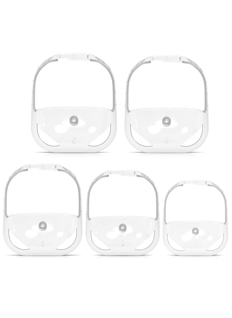 Linkidea - Mens Goatee Shaving Template  Beard Guide Shaper 5 Size Facial Hair Styling Tool with Comb Mustache Grooming Kit White - Image 1