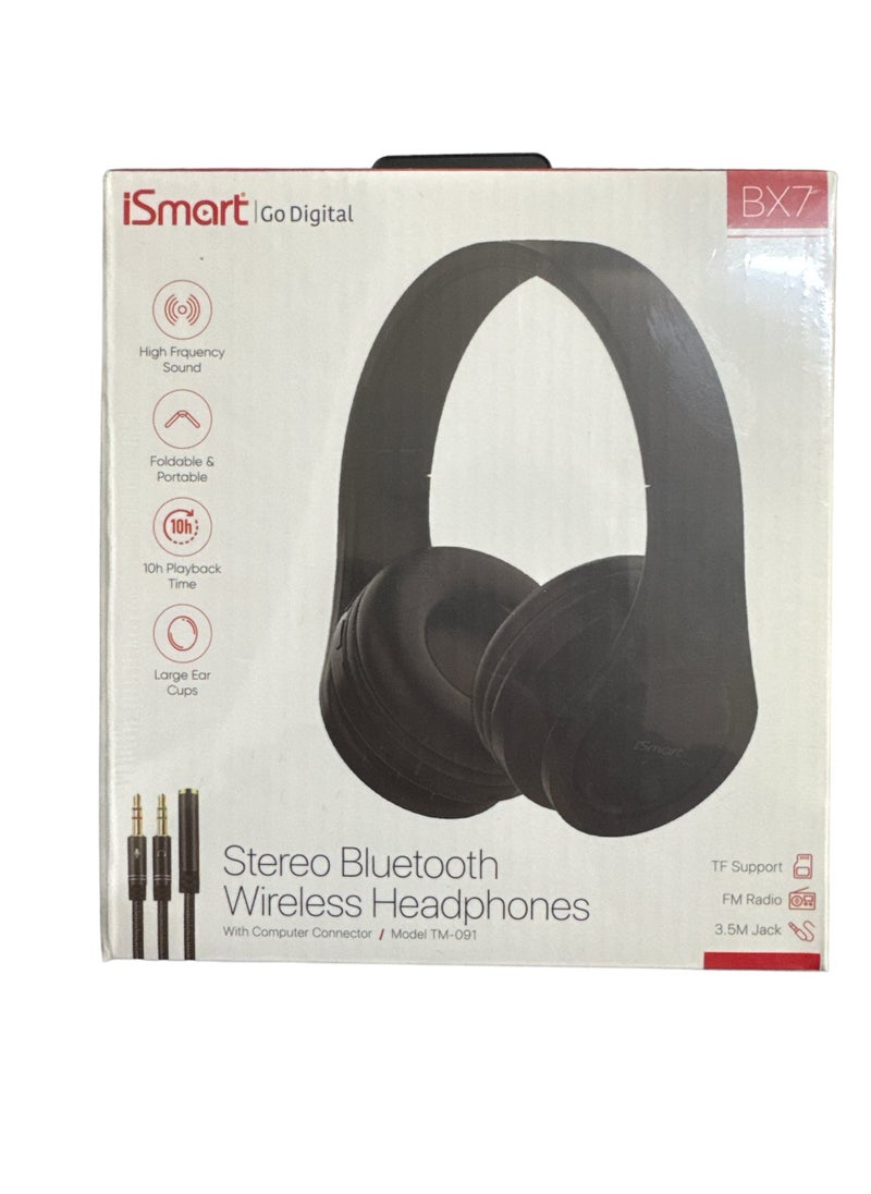 Go Digital BX7 Stereo Bluetooth Wireless Headphones with Built-in Radio and TF Card Support