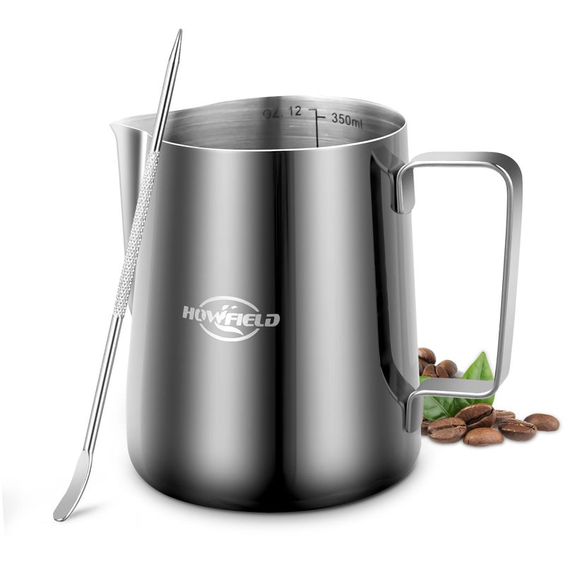 HOWFIELD HOWFIELD Milk Frothing Pitcher 20 oz 600ml 304 Stainless Steel wLatte Art Pen  Scale BaristaGrade Espresso Steaming Jug for Cappuccino Latte Home  Commercial Use 