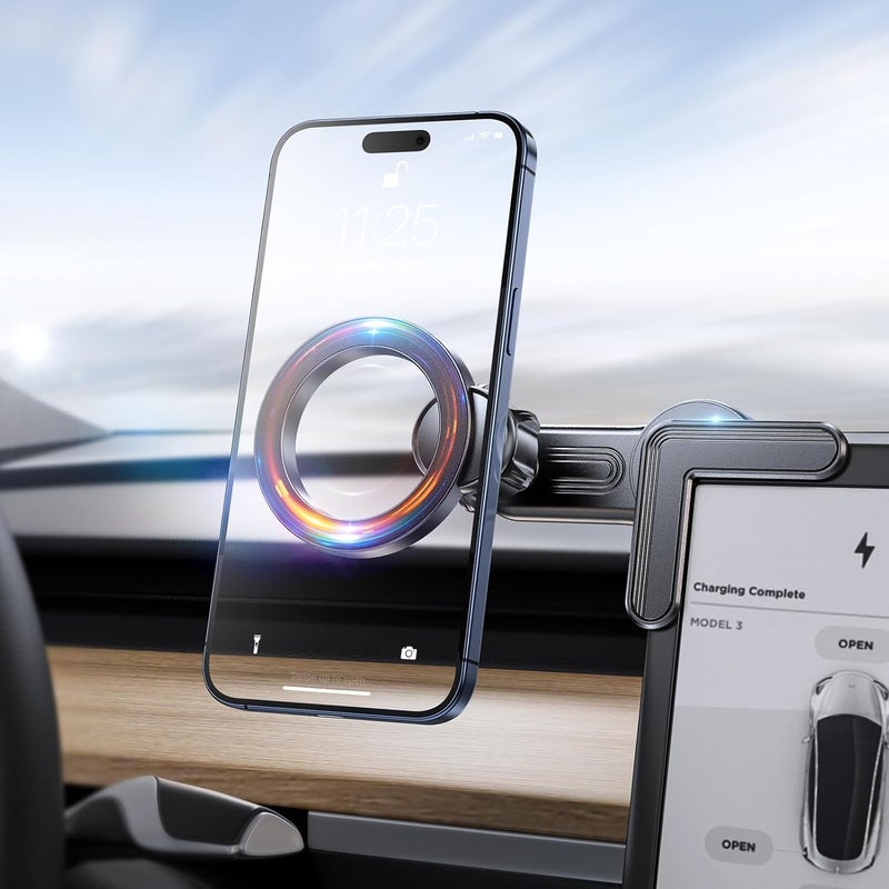 KASTWAVE Tesla Phone Mount for Model 3/Y – Strong Magnetic MagSafe Car Holder, 360° Adjustable, Super Stable Mount for iPhone 15/14/13/12 Pro Max, TeslaMOUNT 2 - Image 1