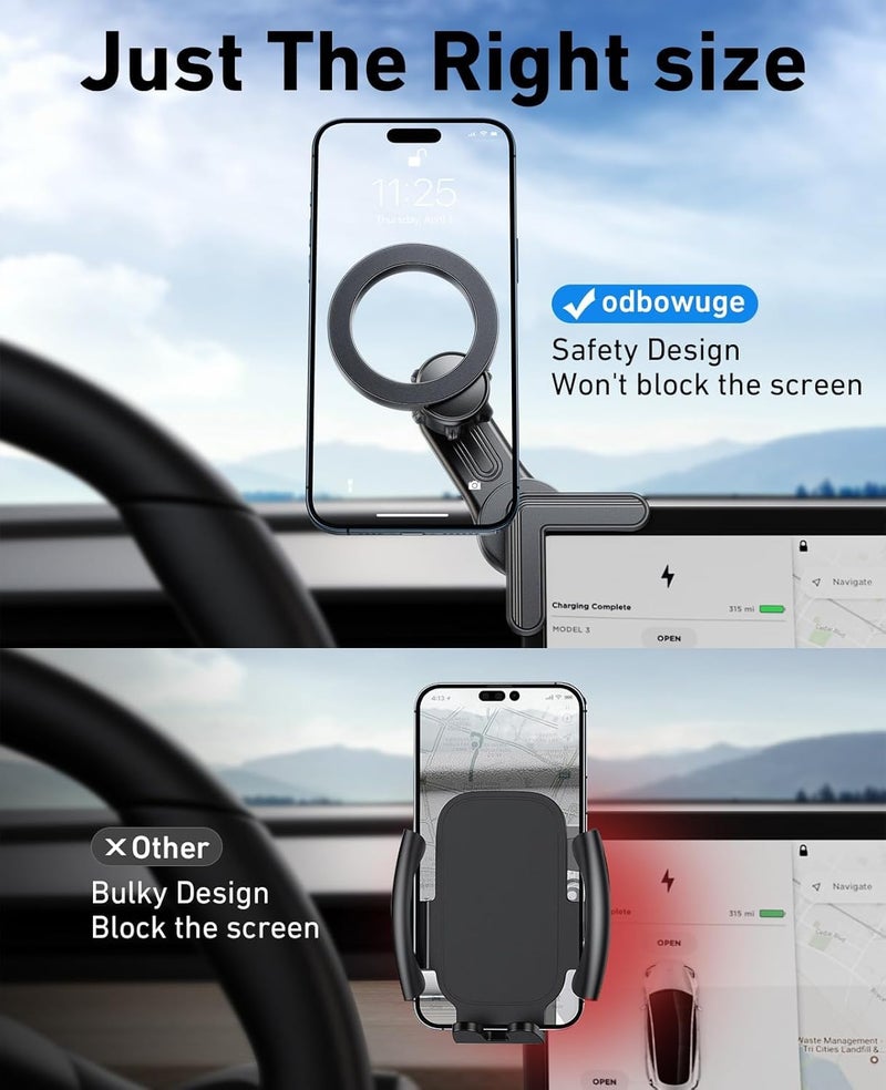 KASTWAVE Tesla Phone Mount for Model 3/Y – Strong Magnetic MagSafe Car Holder, 360° Adjustable, Super Stable Mount for iPhone 15/14/13/12 Pro Max, TeslaMOUNT 2 - Image 4