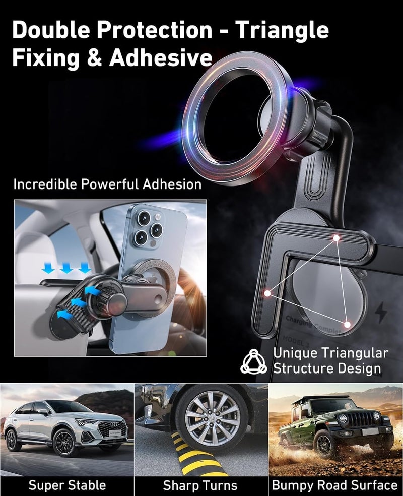 KASTWAVE Tesla Phone Mount for Model 3/Y – Strong Magnetic MagSafe Car Holder, 360° Adjustable, Super Stable Mount for iPhone 15/14/13/12 Pro Max, TeslaMOUNT 2 - Image 2
