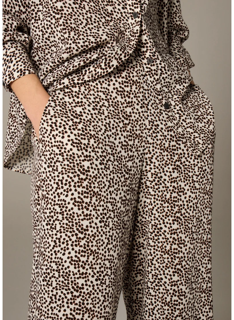 Matalan Et Vous Stone Animal Spot Wide Leg Co Ord Trousers