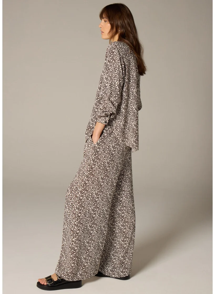 Matalan Et Vous Stone Animal Spot Wide Leg Co Ord Trousers