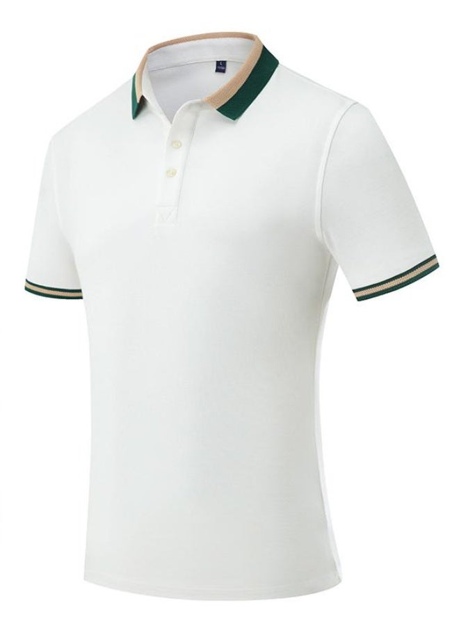 Cotton Polo Shirt Short Sleeve Turn-down Collar Half Sleeve Restaurant Waiter Uniform Casual Summer Top  - Image 1