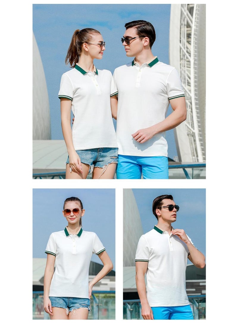 Cotton Polo Shirt Short Sleeve Turn-down Collar Half Sleeve Restaurant Waiter Uniform Casual Summer Top  - Image 2