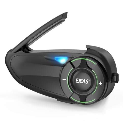 EJEAS خوذة دراجة نارية EJEAS Q8 مع نظام اتصال بلوتوث، نظام اتصال مجموعة جديد Mesh 3.0 مع مشاركة الموسيقى وتبديل القنوات لستة راكبين يتحدثون في نفس الوقت (عبوة واحدة) - Image 1
