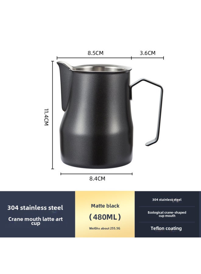 Source Direct 304 Stainless Steel  Cup Pointed Mouth Coffee Milk Bubble Cup With Scale Coffee Utensils