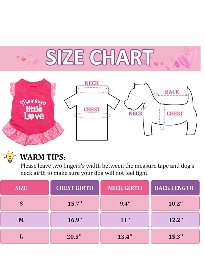 Generic - 2 Pieces Pet Dress   Shirt Puppy Skirt C ute Dog Dress with Lovely Word, Pet Summer Clothes Dog Apparel for Small Dogs, and Cats,  Doggie Clothes Puppy Party  Love and Me, Small - Image 1