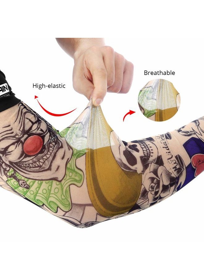 Benbilry - 6pcs Art Arm Fake Tattoo Sleeves Cover For Unisex Party Cool Man Woman Fashion Tattoos & Body Art Temporary Waterproof Sunscreen Nylon Kit - Image 1
