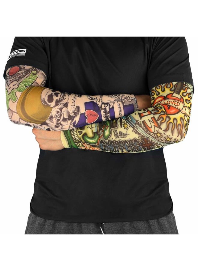Benbilry - 6pcs Art Arm Fake Tattoo Sleeves Cover For Unisex Party Cool Man Woman Fashion Tattoos & Body Art Temporary Waterproof Sunscreen Nylon Kit - Image 1