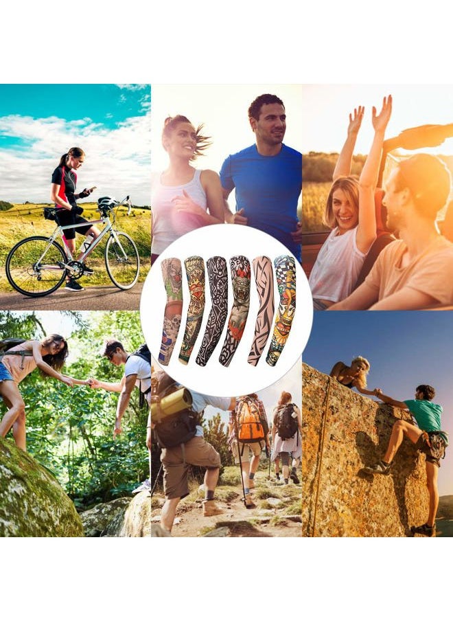 Benbilry - 6pcs Art Arm Fake Tattoo Sleeves Cover For Unisex Party Cool Man Woman Fashion Tattoos & Body Art Temporary Waterproof Sunscreen Nylon Kit - Image 1