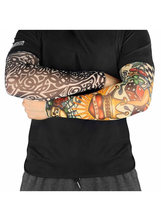 Benbilry - 6pcs Art Arm Fake Tattoo Sleeves Cover For Unisex Party Cool Man Woman Fashion Tattoos & Body Art Temporary Waterproof Sunscreen Nylon Kit - Image 1