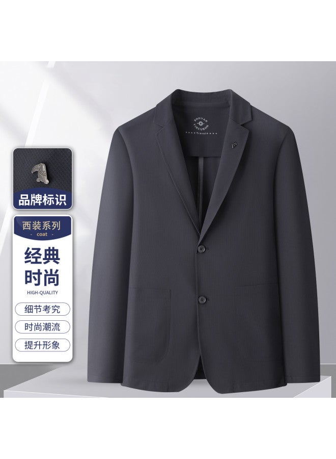 Tucano spring Lightweight Business Casual Blazer - Solid Color Long Sleeve Single Jacket For Men - Image 2