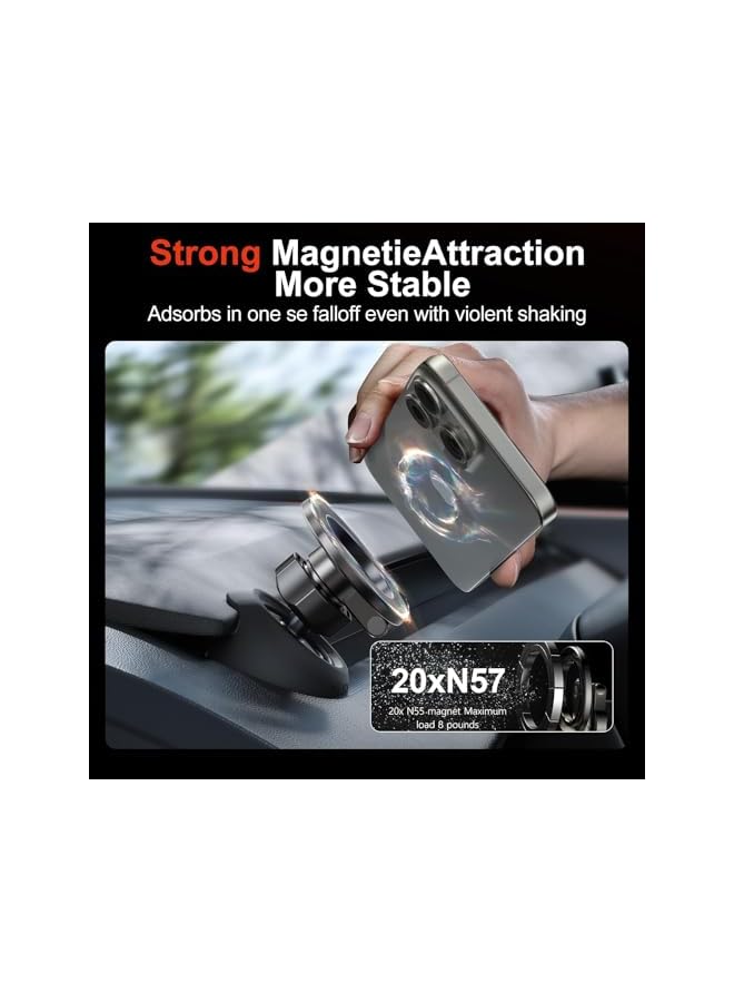 S-TOP Magnetic Phone Mount for Tesla Model Y Juniper 2024-2026 and Model 3 Highland, 360 Degree Rotatable Dashboard Hidden Car Holder with Stable Anti-Shake Design, Easy Install - Image 3