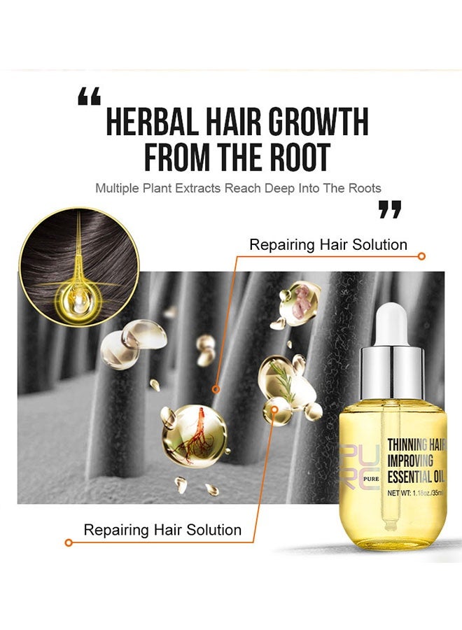 PURC Natural Hair Density Essential Oil 35ml, Hair Growth and Regrowth Serum, Thickener Regrowth Hair Essence, Treatments Oil Fast Grow Hair for Hair Loss for Women Men - Image 4