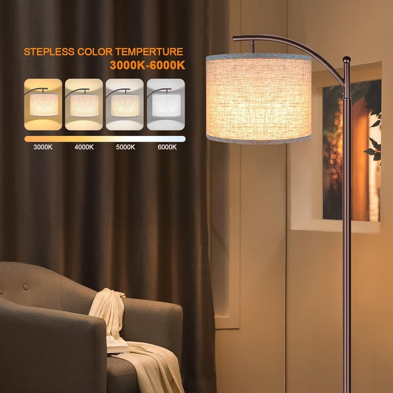 Rottogoon Floor Lamp for Living Room, 4 Color Temperature LED Floor Lamp with Remote Control & Foot Switch, LED Bulb Included, Modern Standing Lamp for Bedroom, Study Room, Office - Oil Rubbed Bronze - Image 2
