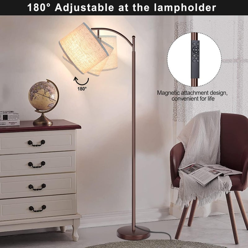 Rottogoon Floor Lamp for Living Room, 4 Color Temperature LED Floor Lamp with Remote Control & Foot Switch, LED Bulb Included, Modern Standing Lamp for Bedroom, Study Room, Office - Oil Rubbed Bronze - Image 4