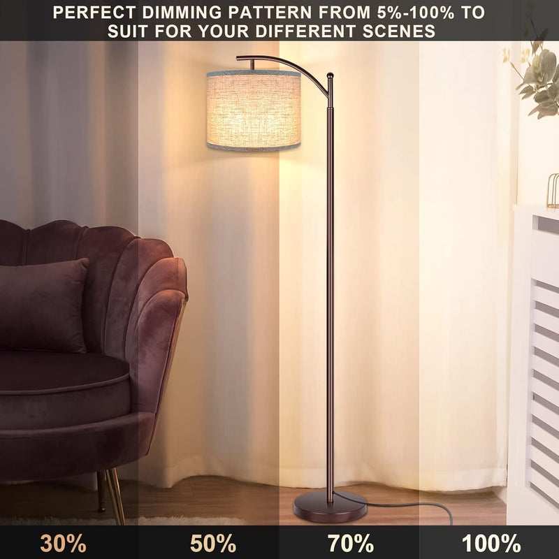 Rottogoon Floor Lamp for Living Room, 4 Color Temperature LED Floor Lamp with Remote Control & Foot Switch, LED Bulb Included, Modern Standing Lamp for Bedroom, Study Room, Office - Oil Rubbed Bronze - Image 3
