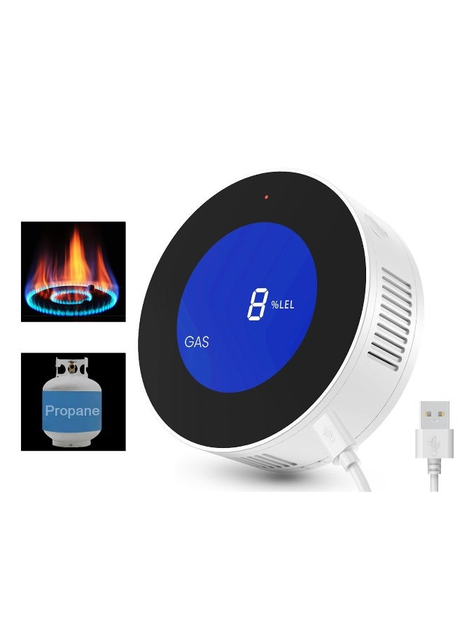 Upgraded Natural Gas and Propane Methane Detector for Home, Kitchen, RVs, and Garage - Features Digital Display, Alarm Sound, and Power Cord for Accurate Leak Detection. - Image 1