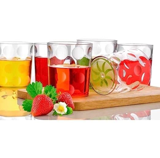 Black Olive Saga Glass - Unbreakable Transparent Plastic Modern Glass for Juice, Water, Beer, Soft Drinks, Whiskey, Drinking Set for Guest, Office Home Club & Hotel Use(Set of 6) - Image 3