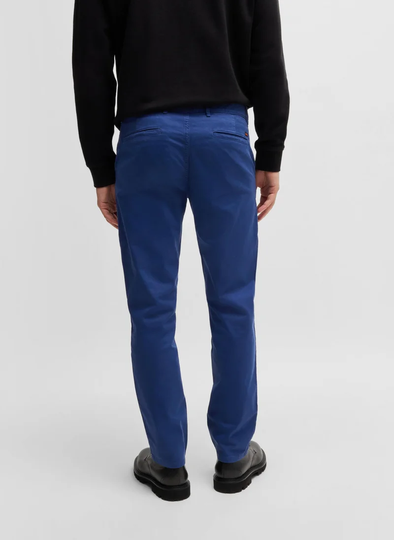 BOSS Slim-fit chinos in stretch-cotton satin