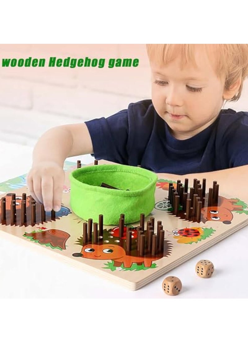 KASTWAVE Montessori Wooden Toys, Hedgehog Board Game for 3+ Year Old, Swashbuckling Kids Games for Family Game Night, Fine Motor Hedgehog Toys for Educational and Competition Perfect Baby and Toddler - Image 2